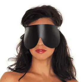 Rimba Black Leather Bondage Blindfold Eye Mask with Buckles