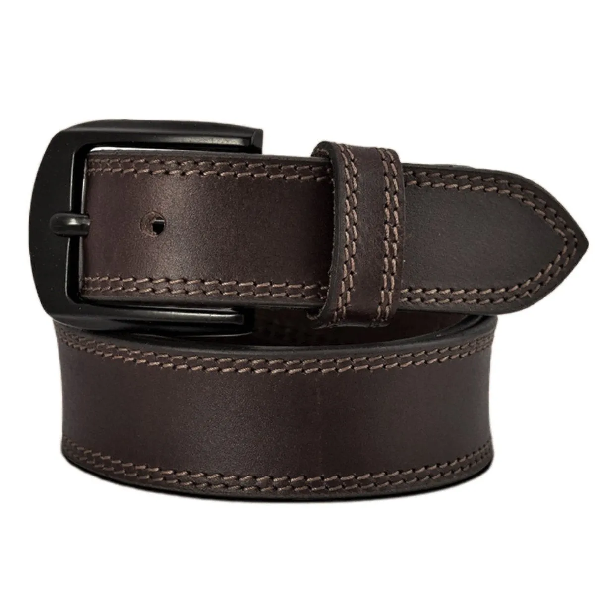 SD1001 Men's Genuine Buff Leather Casual & Dress Belt Heavy Duty Belts for Men Also for Big & Tall