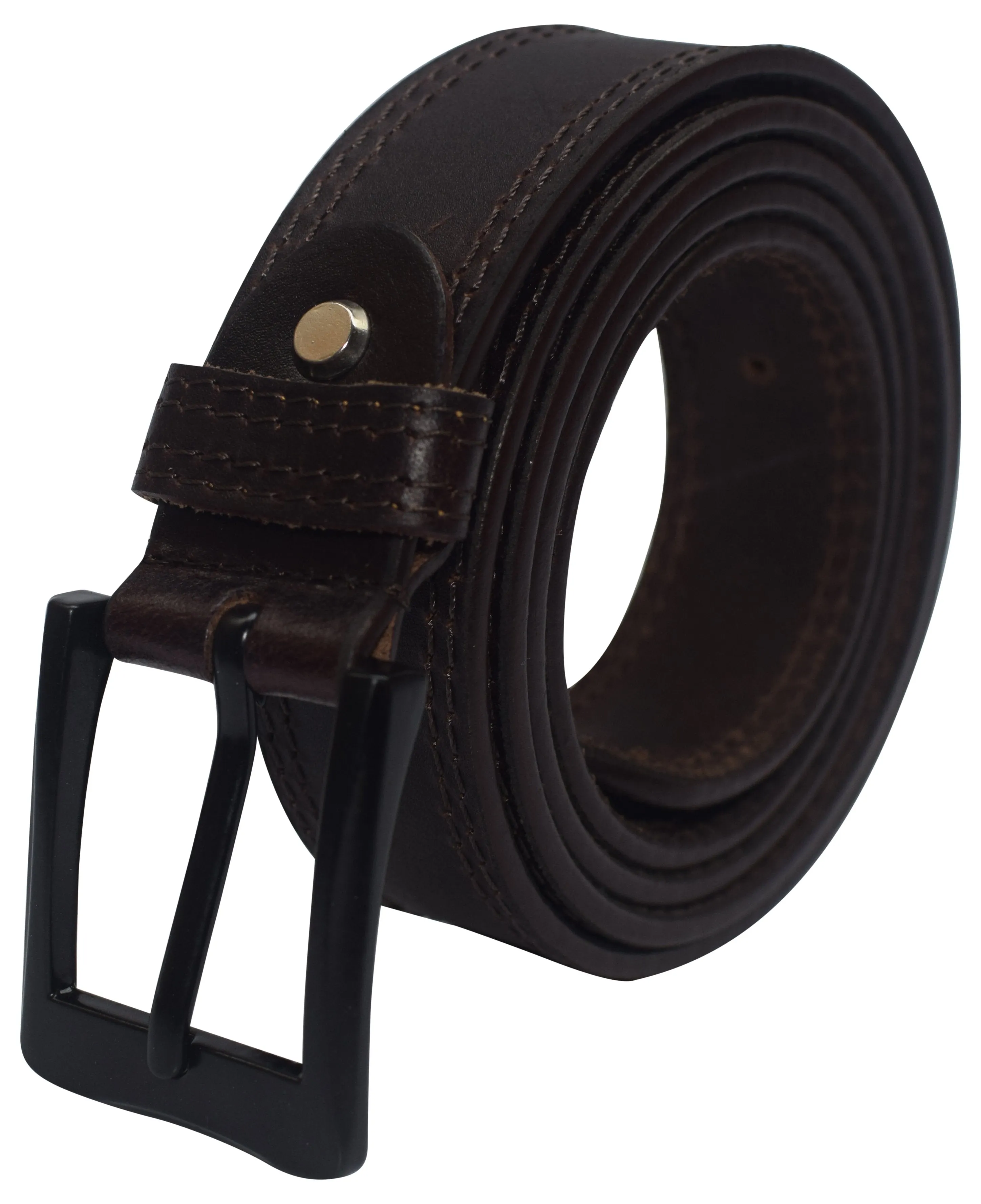 SD1001 Men's Genuine Buff Leather Casual & Dress Belt Heavy Duty Belts for Men Also for Big & Tall