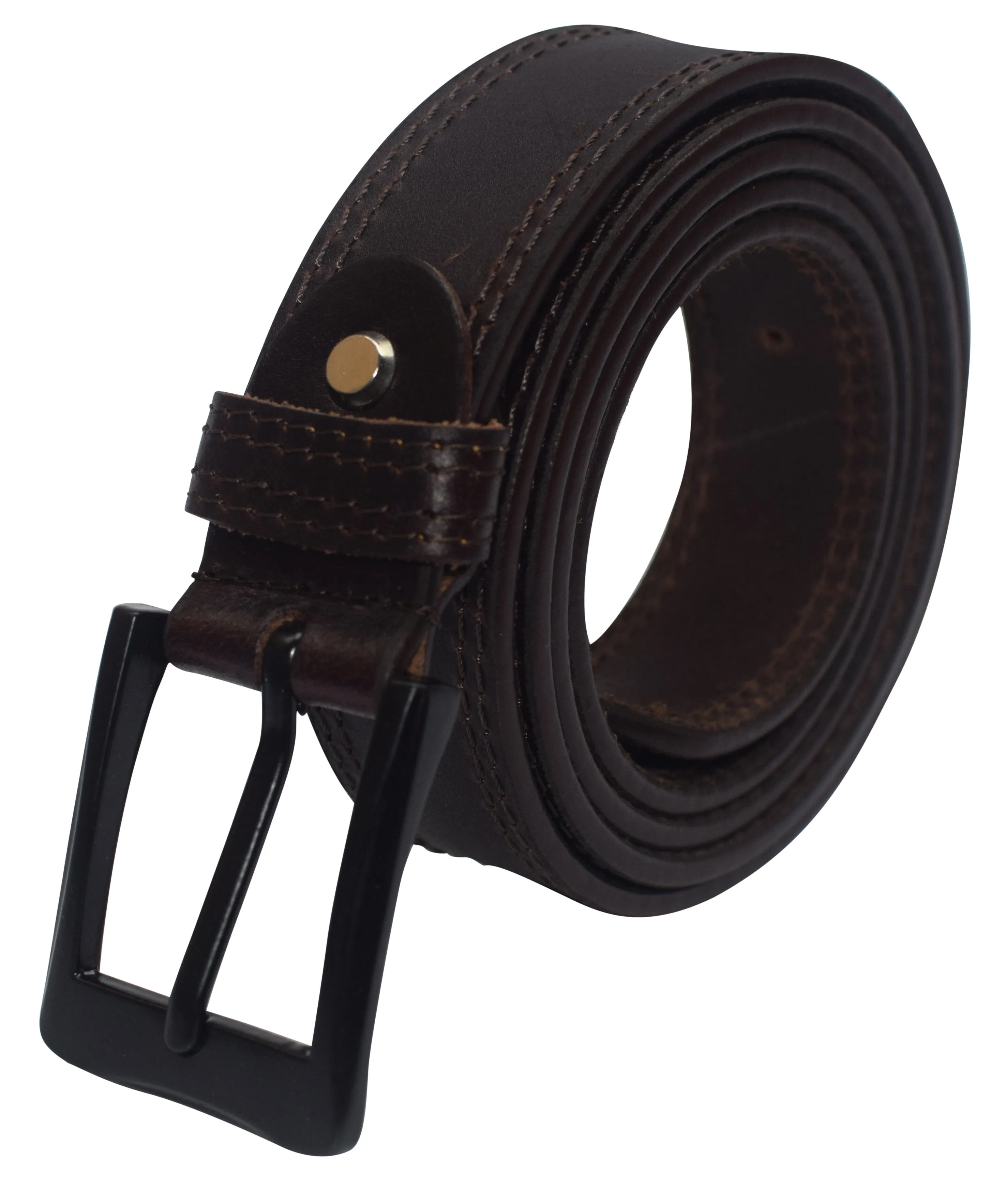 SD1001 Men's Genuine Buff Leather Casual & Dress Belt Heavy Duty Belts for Men Also for Big & Tall