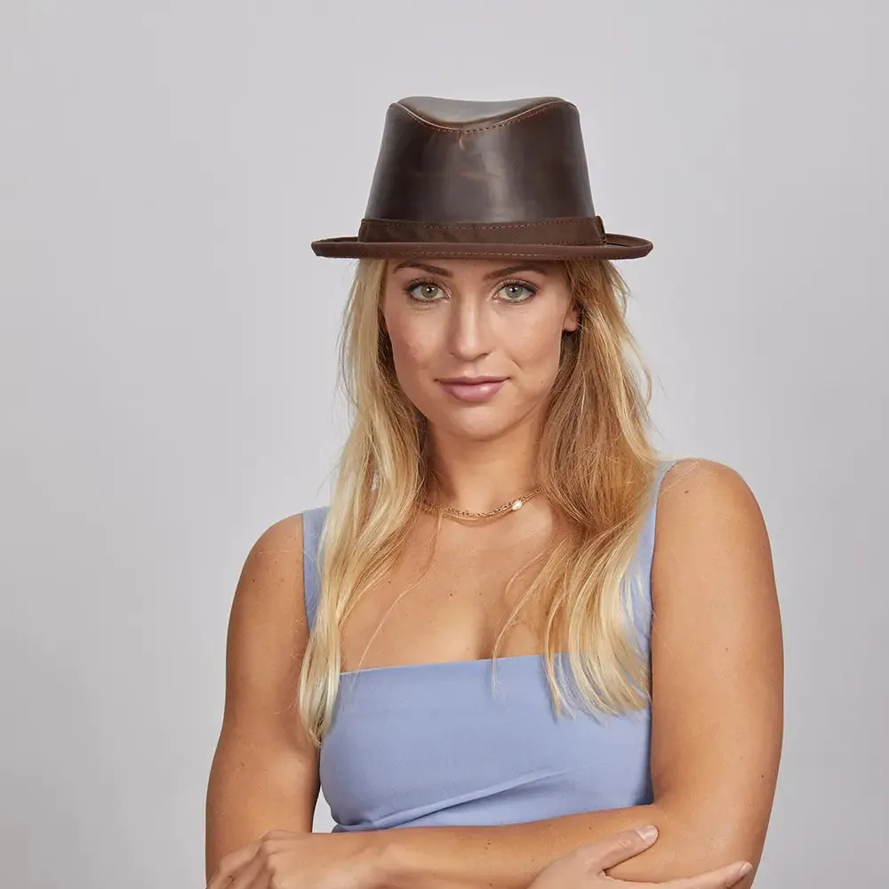 Soho | Womens Trilby Leather Fedora Hat