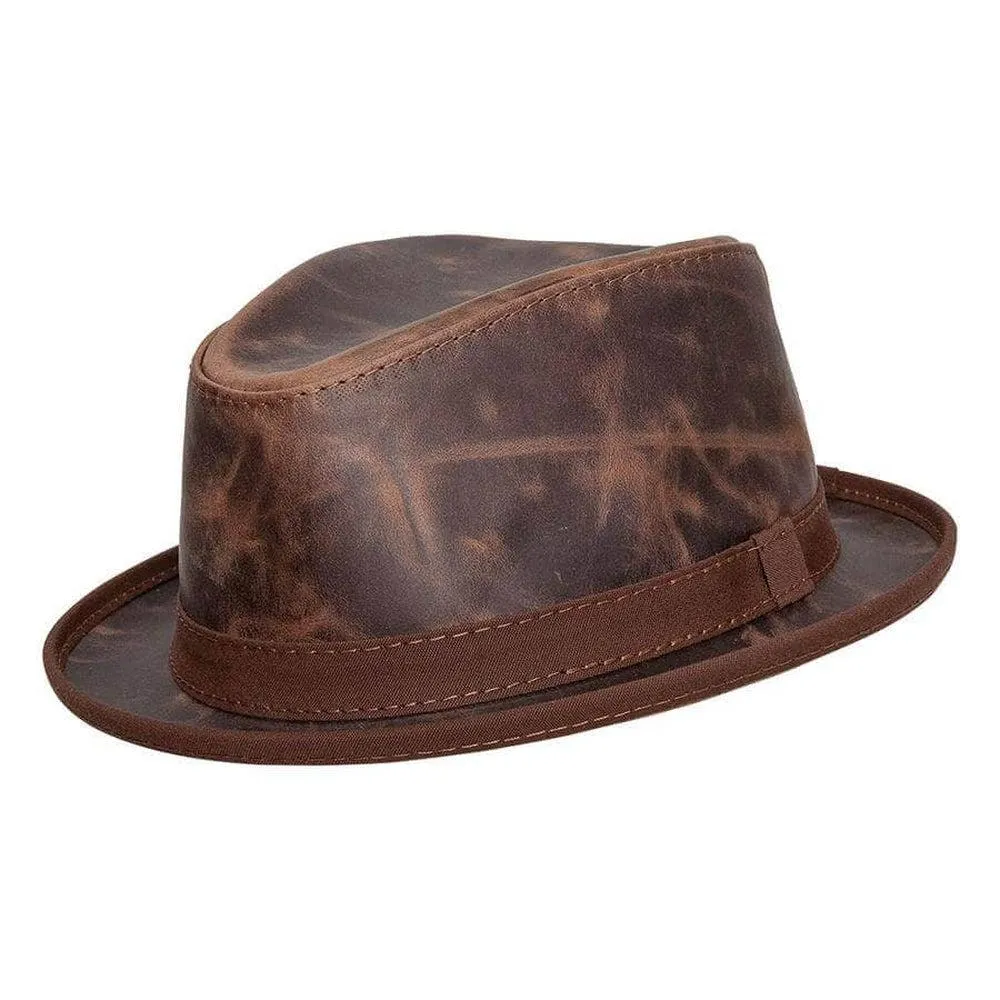 Soho | Womens Trilby Leather Fedora Hat