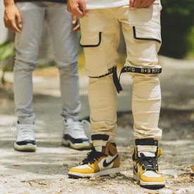 Strapped Up Slim Denim Jeans Sand