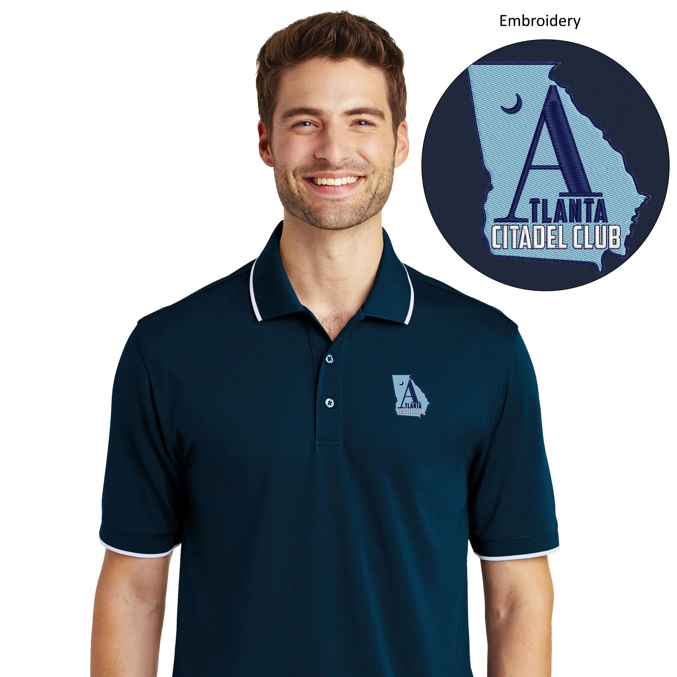 The Citadel, Atlanta Citadel Club, UV Micro-Mesh Tipped Polo