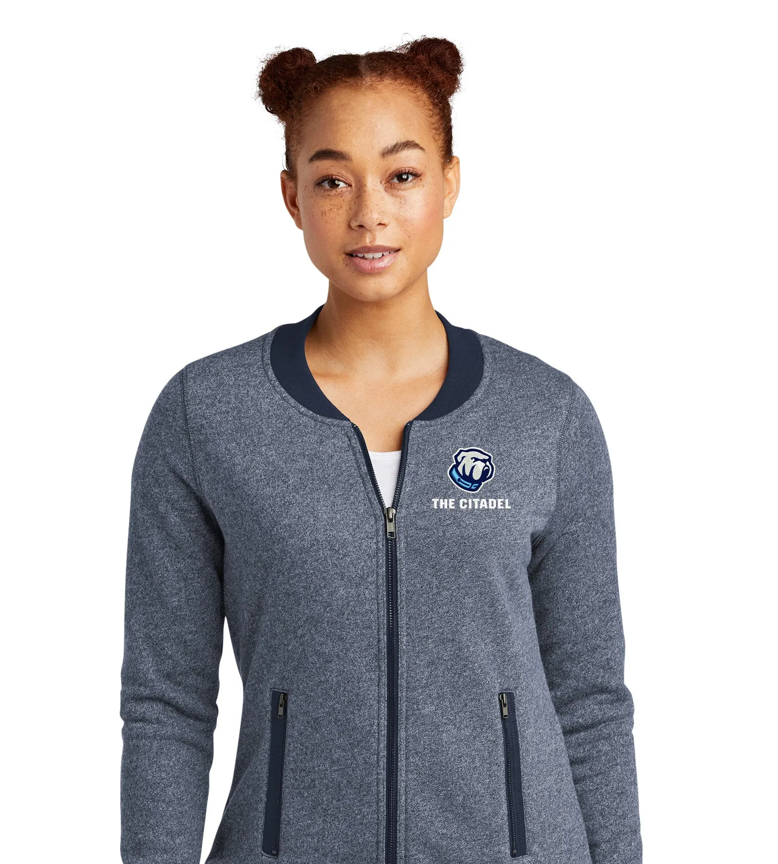 The Citadel Bulldog Ladies French Terry Baseball Full-Zip