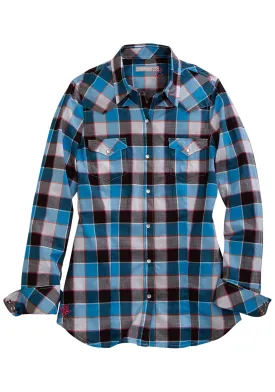 Tin Haul Womens Blue 100% Cotton Hot Buffalo Check L/S Shirt