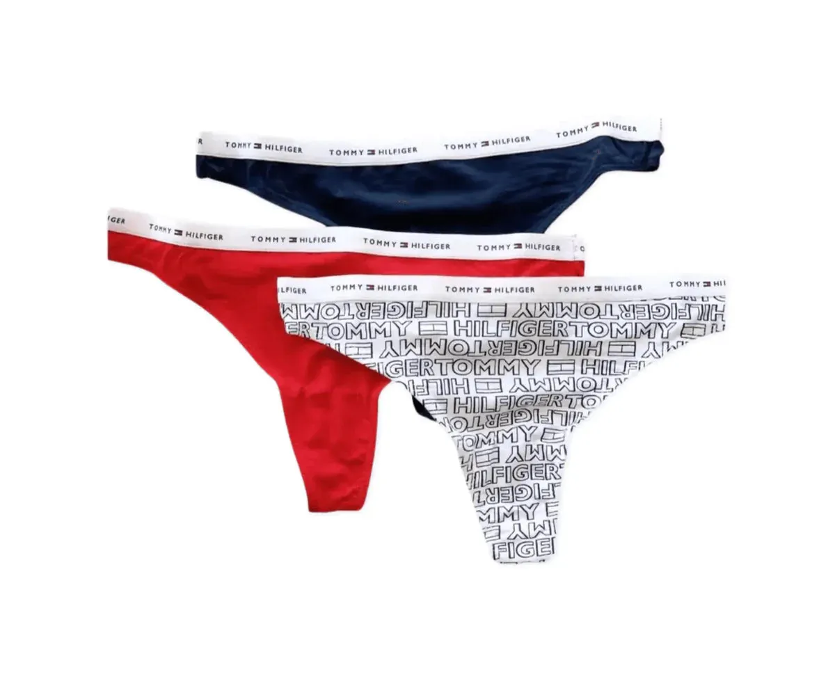 TOMMY HILFIGER Women’s 3 Cotton Thongs Underwear_Size XS