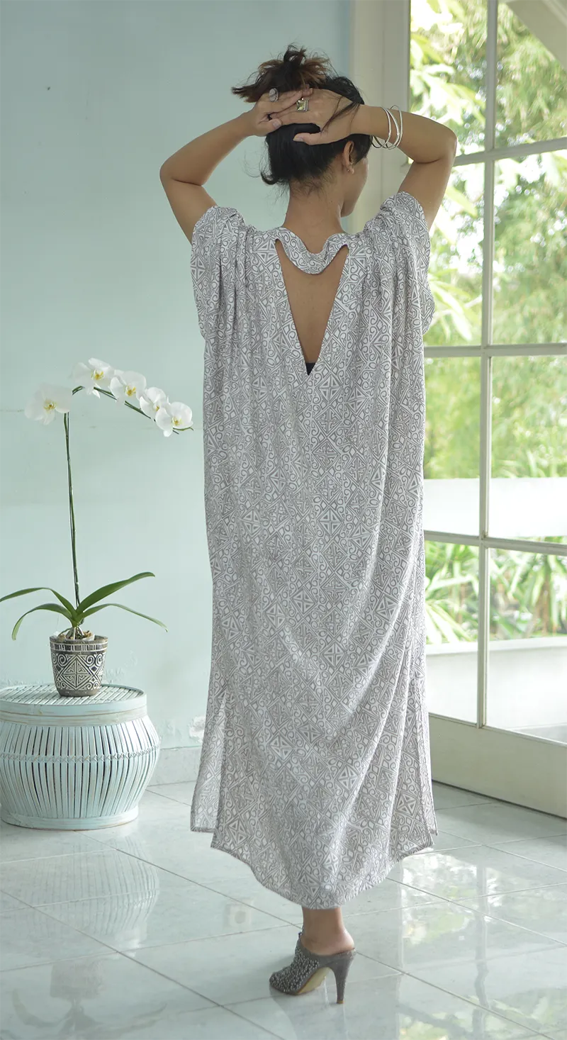 Toraja Grey Kaftan Dress, 1 size - SALE CLOTHING & KIDS