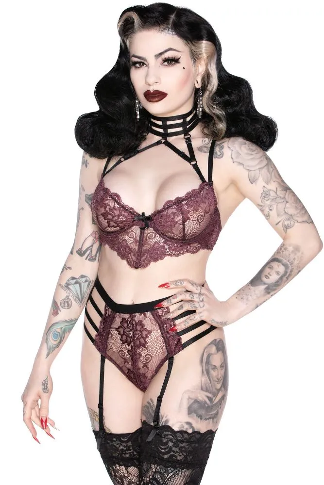 Tortured Souls Lace Bra [WINE]