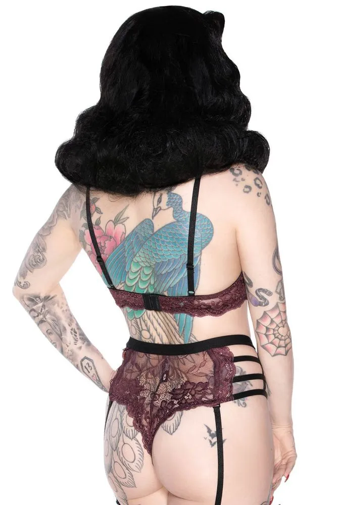 Tortured Souls Lace Bra [WINE]