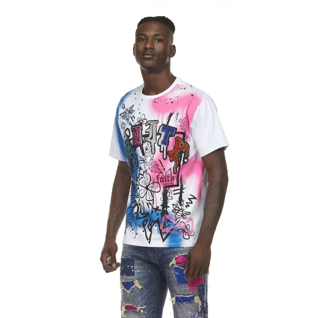 UNITY Dripping Tee - Royal/Fuchsia