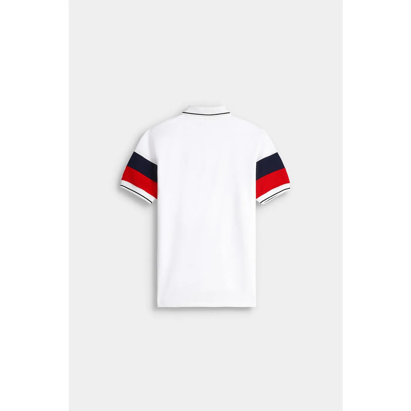 White Contrast Sleeves Polo