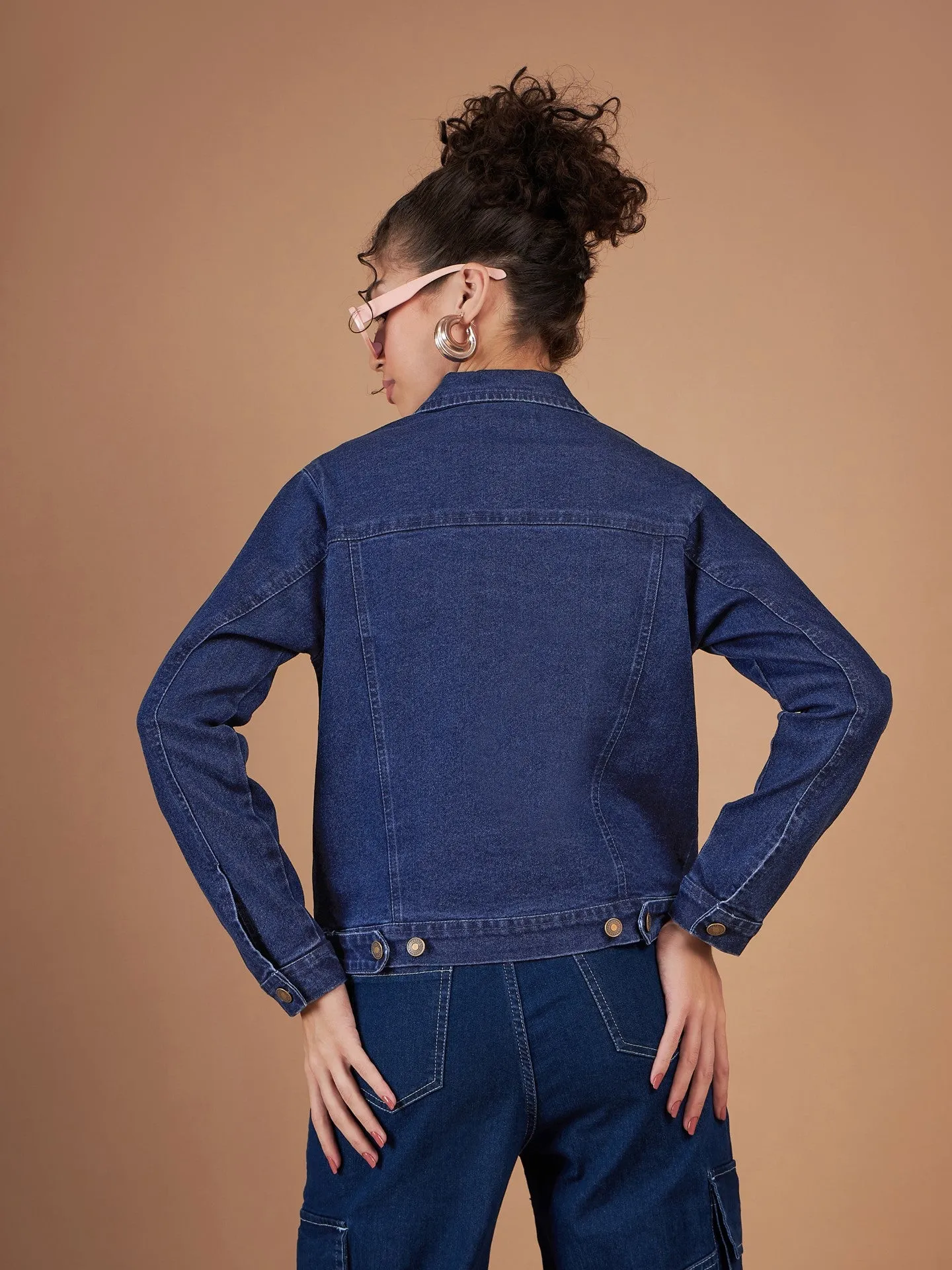 Women Classic Blue Denim Regular Jacket