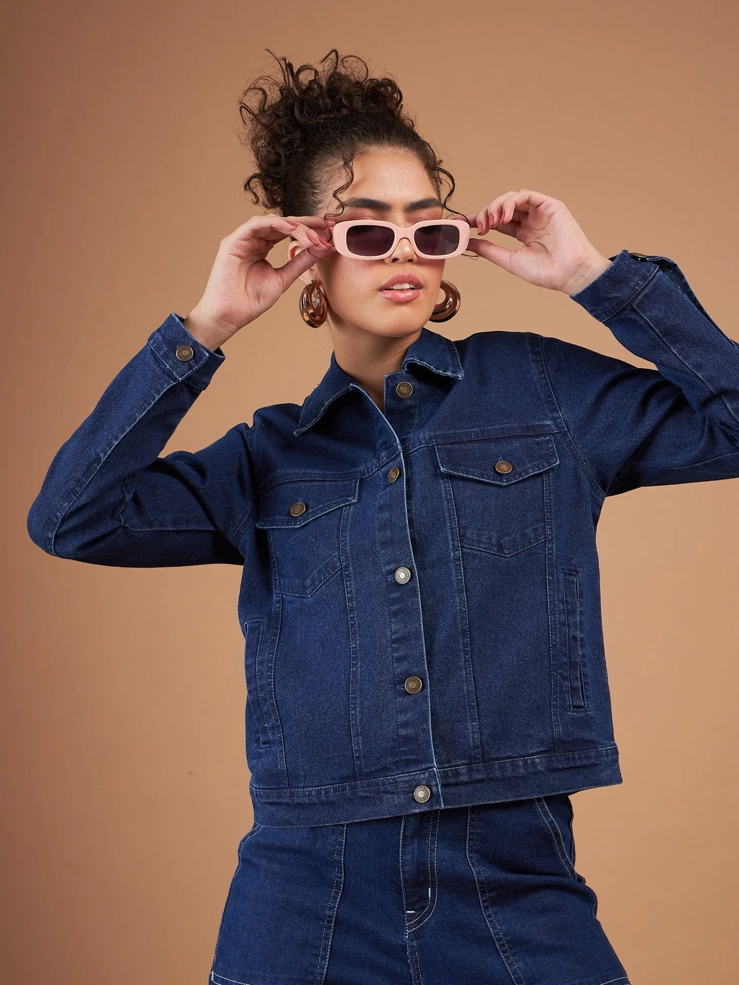 Women Classic Blue Denim Regular Jacket