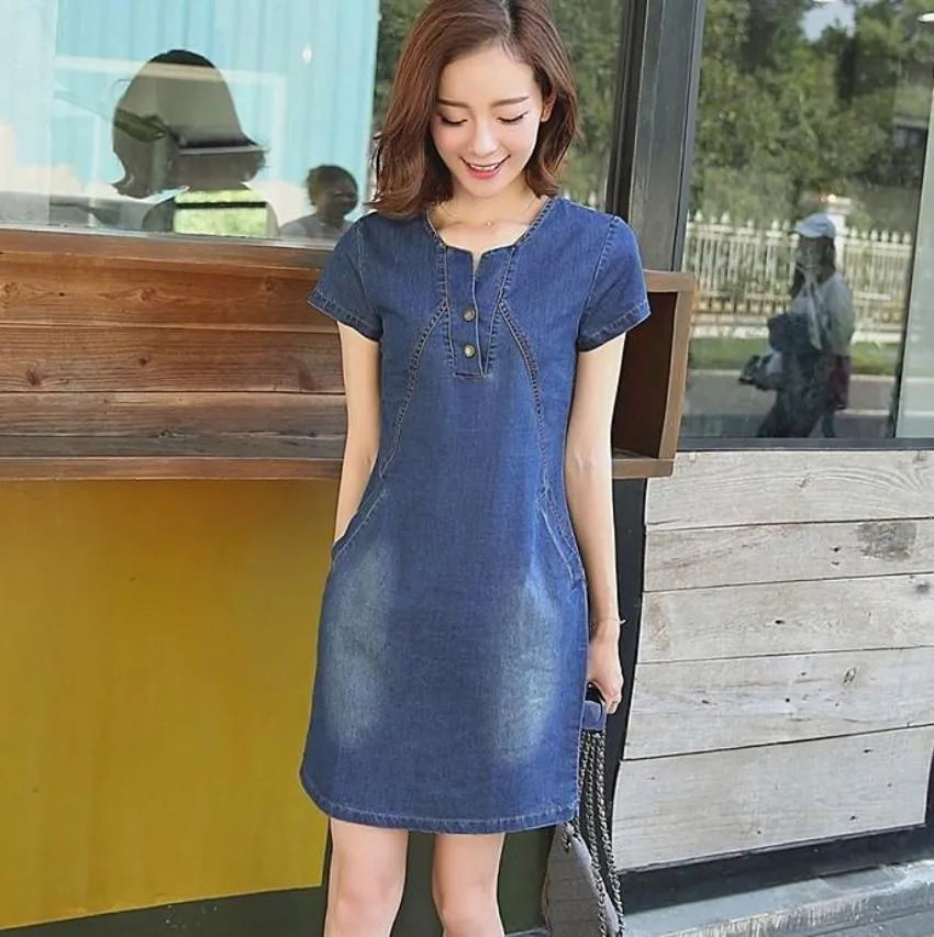 Womens One Piece Denim Dress