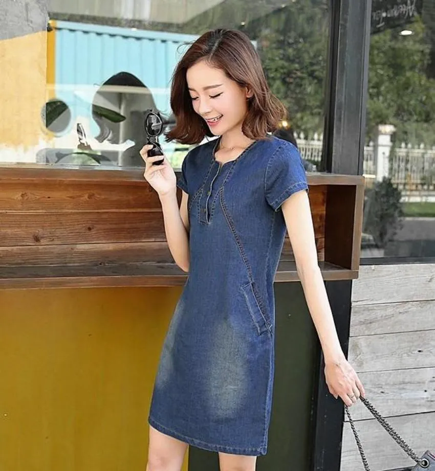 Womens One Piece Denim Dress