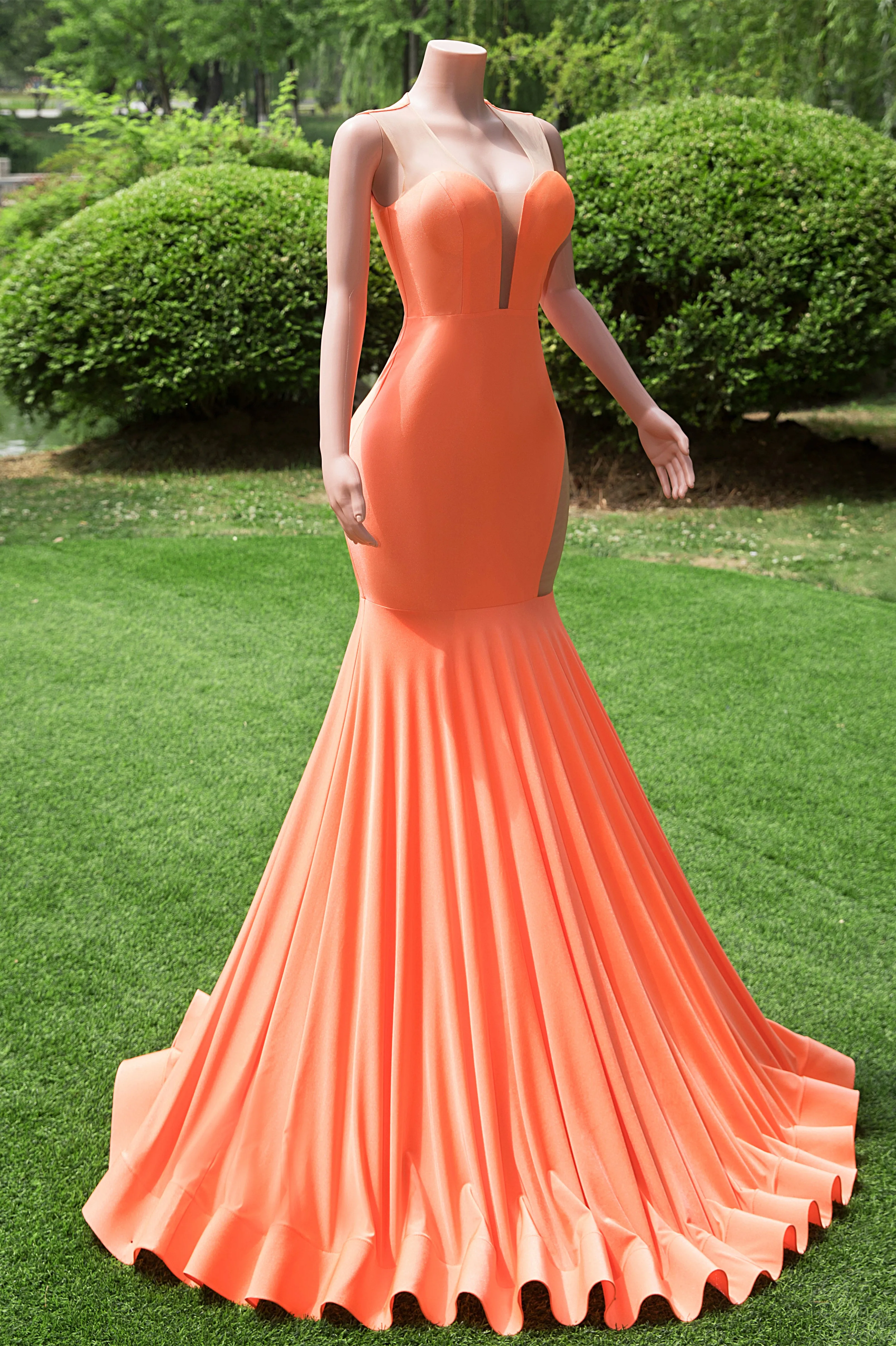 Yellow Prom Dresses Sexy Mermaid Women Evening Dress Sleeveless Open Back