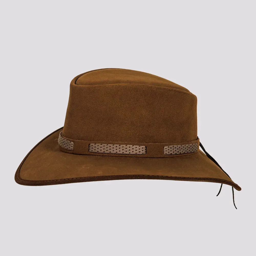 Zephyr | Mens Genuine Suede Leather Outback Hat